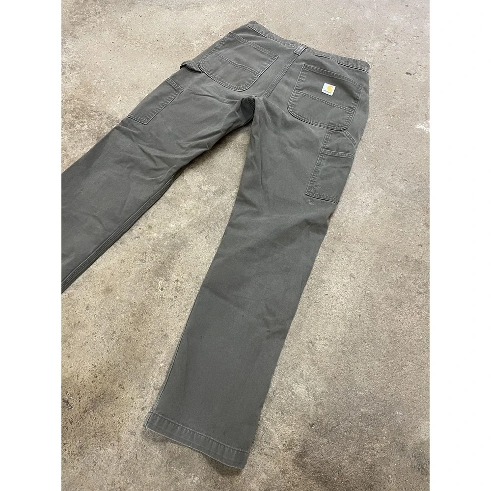Carhartt Pants Mens 31x32 Gray Relaxed Fit Canvas Carpenter Work B324‎ DFE